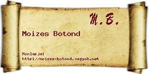 Moizes Botond névjegykártya
